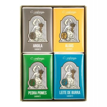 Confiança - pack x4 75g soaps (clay, seaweed, pumice and donkey's milk)